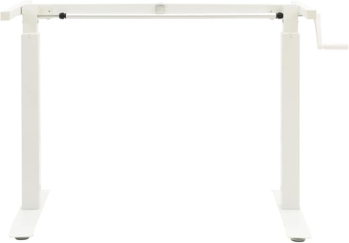 vidaXL Standing Desk Frame Adjustable Desk Legs with Hand Crank System Stand up Desk Base Standing Frame for Computer Desks Home Office White