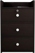 File Cabinet Office with Lock Three Layer Drawer Cabinet Home Bedside Cabinet Information Cabinet Office Furniture (D)