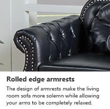 AVZEAR Modern Upholstered Accent Chair Mid-Century Modern Armchair Tufted Lounge Reading Chair with Pillow for Living Room Bedroom Office (Black)