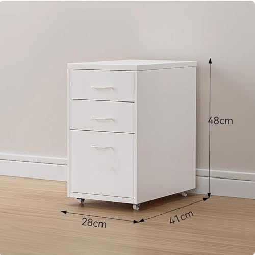 Yellow Under Desk Iron File Cabinet - Rolling Storage Drawer Removable Compact Design (28cm x 41cm x 48cm) - Ideal for Office Organization and Space-Saving Solutions