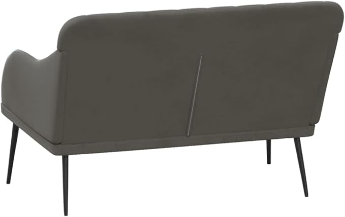 Dark Gray Velvet Loveseat Sofa with Adjustable Armrests Modern Contemporary Fabric Upholstered Furniture for Living Room Durable Steel Frame and Plywood Medium Design