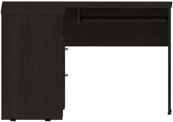 L-Shaped Desk with 2 Drawers Shelf &amp CPU Storage - Home Office Workstation