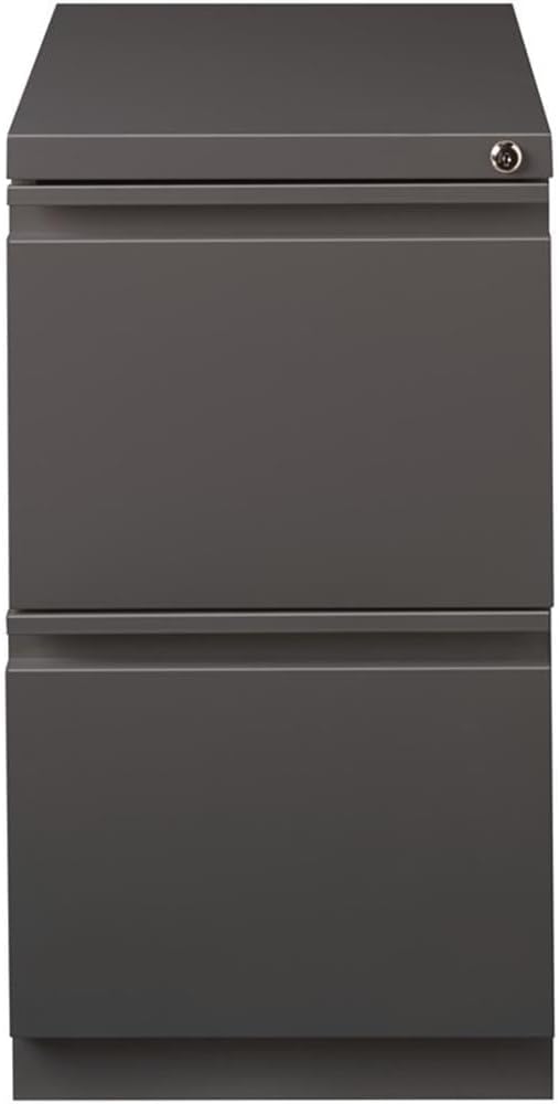 Scranton &amp Co 20 2-Drawer Metal Mobile Pedestal Filing Cabinet Espresso Finish 27.75 H x 15 W x 19.88 D Durable Steel Construction Letter-Size File Storage Hidden Casters Locking Office