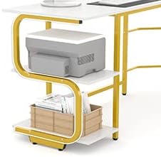 Teraves Reversible L Shaped Desk with Large Surface 69 Inch Sturdy Corner Desk with Storage Shelves Premium Office Computer Desk Workstation for Home Office Gaming