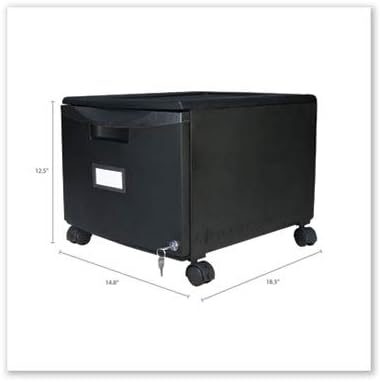 Single-Drawer Mobile Filing Cabinet 14-3/4w x 18-1/4d x 12-3/4h Black
