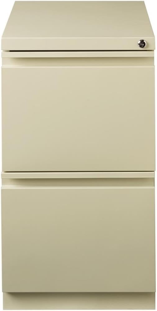 Home Square 2 Piece Deep Metal Mobile Pedestal 2-Drawer File/File Set in Beige