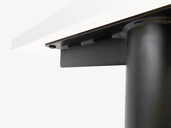 Laura Davidson Furniture Lenox Computer Desk for Home or Office Minimalistic Modern and Commercial-Grade with Black Metal Legs and White Wood Top
