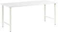 Pemberly Row 72W x 30D Computer Desk Engineered Wood White Finish Metal Legs Built-in Wire Management Sturdy Modern Home Office Desk for Professionals and Small to Medium Businesses