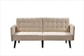 Sora 78 Modern Convertible Sofa Bed - Reclining 2-Seater to Full Sleeper w/Linen Upholstery - Space Saving Sofa Bed with Wooden Legs (78 L x 35 W x 35 H) Beige