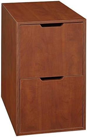 Niche Mod Freestanding Pedestal Two Drawer Filing Cabinet- Cherry