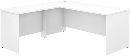 Bush Furniture Studio C 72W x 30D L Shaped Desk with 42W Return in White Large Corner Computer Table for Professional Office