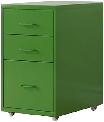Yellow Under Desk Iron File Cabinet - Rolling Storage Drawer Removable Compact Design (28cm x 41cm x 48cm) - Ideal for Office Organization and Space-Saving Solutions