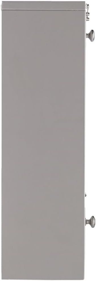 BOWERY HILL Modern Wooden Wall Mounted Laptop Desk Warm Gray Finish Engineered Wood Fold-Down Writing Surface Multiple Storage Compartments Corkboard Compact Design for Home Office or Kitchen