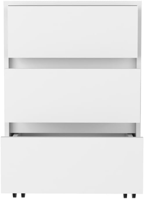 3 Drawer Small File Cabinet with LockModern Under Desk Storage Organizer Filing Cabinets for HomeOffice Locking Drawers Filing CabinetsWhite