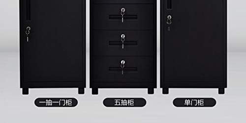 File Cabinet Office File Cabinet Iron Belt Lock File Cabinet White Multi-Function Drawer Locker Black Household Bedside Table Office Filing Cabinet (Color : Gold Size : 1) (Black 1)