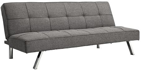 Futon Sofa Bed Couch Modern Loveseat Sleeper 3 Seater Sofa Couch Bed Convertible Folding Love Seat Daybed for Small Spaces Office BedroomDorm (Gray)