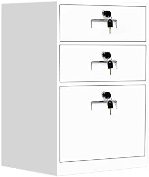 Three-Drawer File Cabinet Metal Desk Side Cabinet Simple Bedside Cabinet Office File Cabinet Filing Cabinet (Color : 1) (Brass)