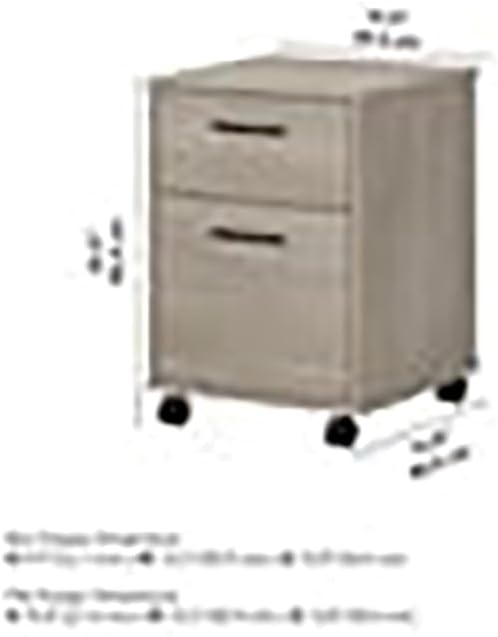 2 Drawer Mobile Pedestal in Washed Gray