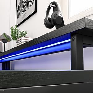 U Shaped Gaming Desk with RGB Lights - 60 Large Computer Desk with Power Outlets &amp USB Ports Sturdy l-Shaped Corner Desk for Home Office Ergonomic Workstation with Flip-Up Tabletop