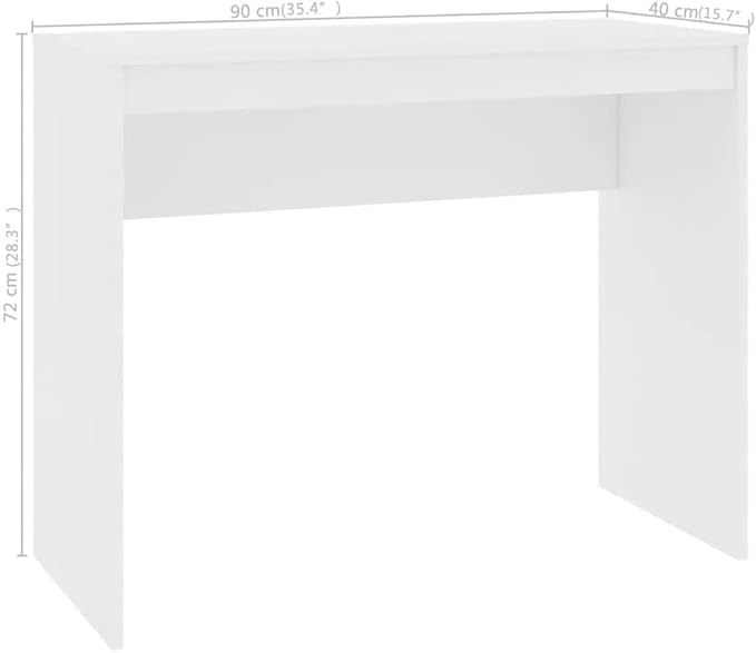 vidaXL Desk Computer Table Study Table Living Room Furniture Living Room Workroom Home Interior White Engineered Wood