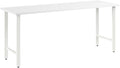 Pemberly Row 72W x 24D Computer Desk Engineered Wood White Finish Metal Legs Built-in Wire Management Durable Large Workspace Modern Home Office or Professional Desk
