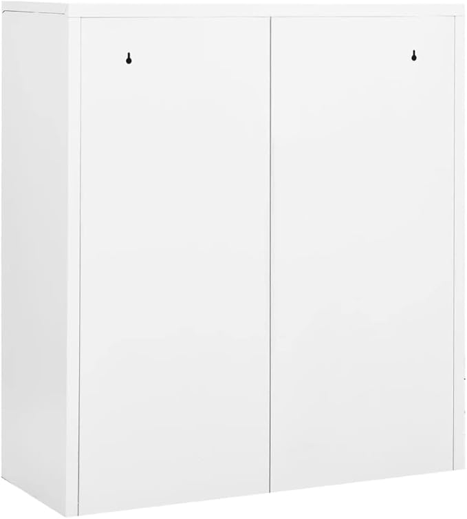 File Cabinets Standing Cabinets Bookcases Office Cabinet White 35.4x15.7x40.2 Steel Counter Cabinet with Lockable Doors for Home Office