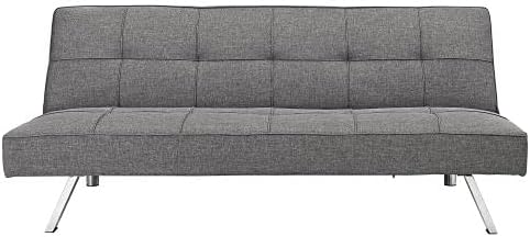 Futon Sofa Bed Couch Modern Loveseat Sleeper 3 Seater Sofa Couch Bed Convertible Folding Love Seat Daybed for Small Spaces Office BedroomDorm (Gray)