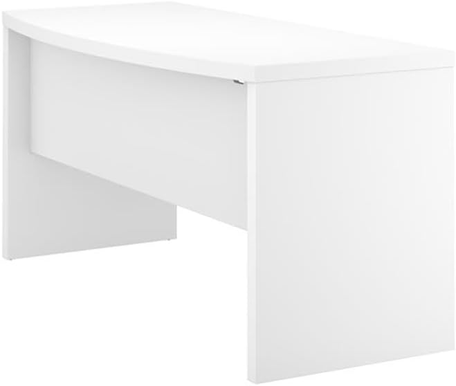 Bush Business Furniture Bow Front Desk with Wire Management | Echo Collection Office Computer Table for Home Office with Quick-to-Assemble Hardware | 60Wx28Lx30H