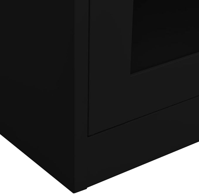 Metal Office Cabinet 70.9 Tall Steel Lockable File CabinetLocking Tool Cabinet Garage Steel Storage Cabinet for Home Office Black 35.4x15.7x70.9 Steel and Tempered Glass(A)