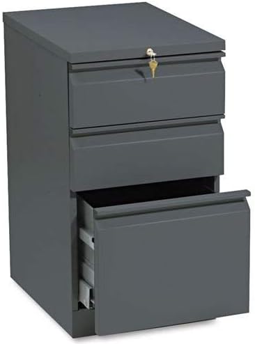HON 33720RS 19-7/8-Inch Efficiencies Mobile Pedestal File with 1 File and 2 Box Drawers Charcoal