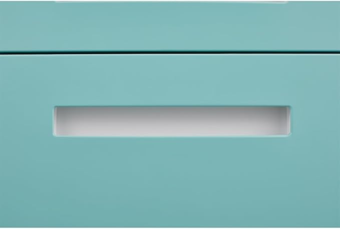 3-Drawer Mobile Filing Cabinet with Lock Legal/Letter Sized Office Storage Suitable for Offices and Study Rooms (White+Green)