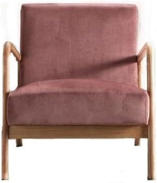 Classic Mid Century Modern Accent Chairs for Living Room or Bedroom Espresso Open ed Armchair with Plush Cushioning and Velvet Fabric Rose