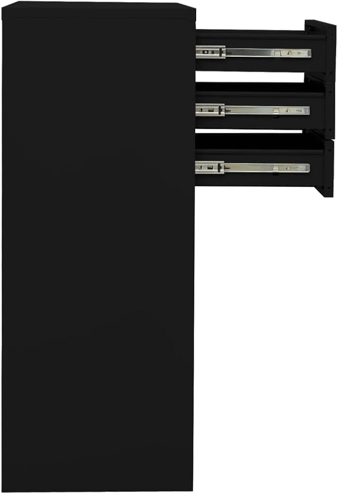 File Cabinets Standing Cabinets Bookcases Office Cabinet Black 35.4x15.7x40.2 Steel Counter Cabinet with Lockable Doors for Home Office