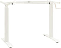 vidaXL Standing Desk Frame Adjustable Desk Legs with Hand Crank System Stand up Desk Base Standing Frame for Computer Desks Home Office White