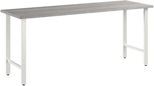 Bush Business Furniture Hustle 72W x 24D Computer Desk with Metal Legs in Platinum Gray/White Modular Office Table for Home and Professional Workspace