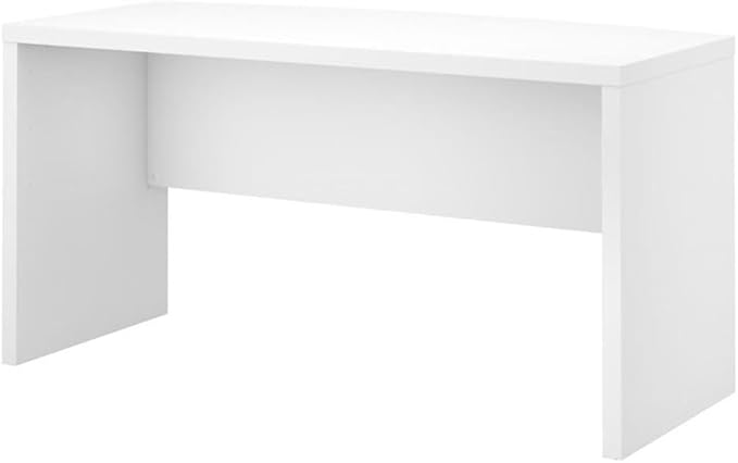 Bush Business Furniture Bow Front Desk with Wire Management | Echo Collection Office Computer Table for Home Office with Quick-to-Assemble Hardware | 60Wx28Lx30H