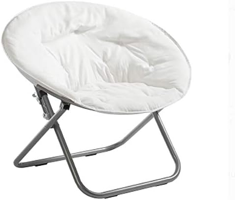 Urban Lifestyle Microsuede Foldable Saucer Chair Adult White