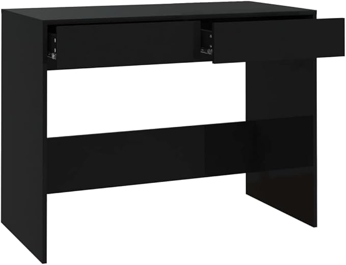 Modern Writing Computer Desk Home Office Desk Writing Study Table PC Desk Workstation for Bedroom Black 39.8x19.7x30.1 Engineered Wood(L)