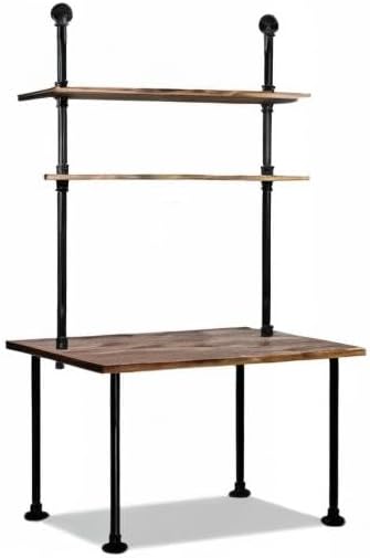 Diwhy Computer Desk with Storage ShelvesHome Office Writing DeskBookshelf Laptop Desk Industrial Style Office DecorStudying Writing Table WorkstationStable Metal FrameeEasy Assembly(40 L)