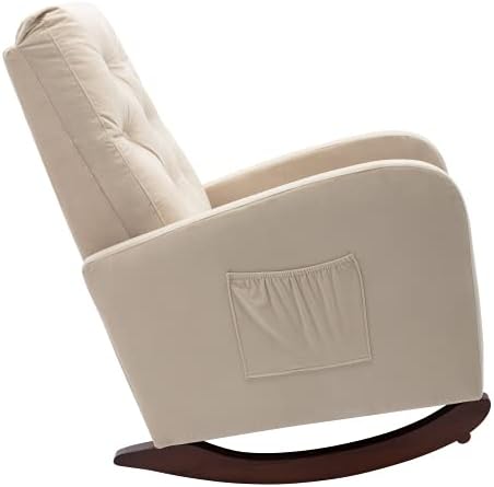 Accent Chair TV Chair Living Room Chair Lazy Recliner Comfortable Fabric Leisure SofaModern High Back Armchair (Beige)