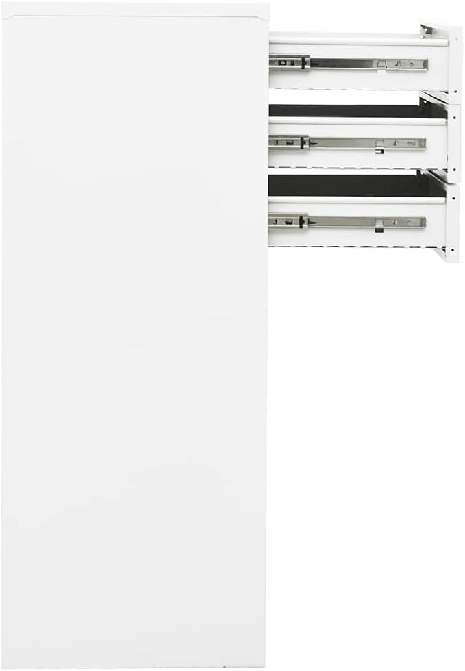 File Cabinets Standing Cabinets Bookcases Office Cabinet White 35.4x15.7x40.2 Steel Counter Cabinet with Lockable Doors for Home Office