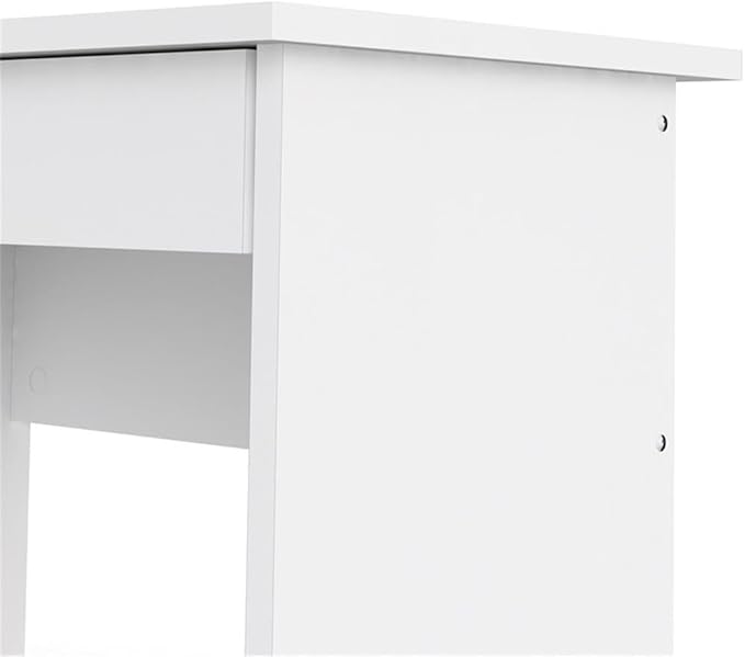 Pemberly Row Transitional Engineered Wood Home Office Computer Desk White Finish 43 in Wide 5 Drawers with Lockable Storage Durable Scandinavian Design Ideal for Writing or Work Spaces