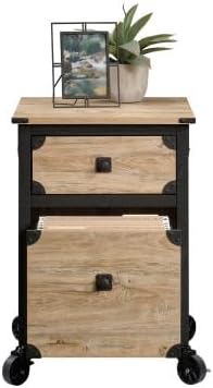 2 Drawer Small File Cabinet with Lock Under Desk Locking Storage Cabinet Organizer for Home Office Filing Cabinets with DrawersBeigeReclaimedNatura