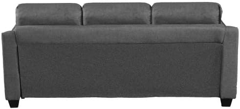 Eafurn 3-Piece Mid-Century Linen Upholstered Living Room Furniture Sets Include 3 Seater Sofa Loveseat Couches and Armchair with Tufted Back Cushions and Nailhead Trim for Living Room/Bedroom/Home