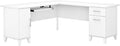 Bush Home Somerset 72W L Shaped Desk with Storage in White 72-inch Large Corner Computer Table for Home Office Workspace