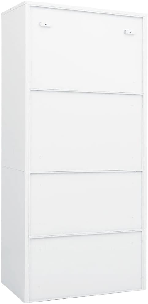 Steel Storage Wardrobe Cabinet Locker with Lock Door White Metal Wardrobe Armoire Closet with Hanging Rod for Office Home School EmployeeGymFire Department (Style F) -AA