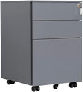 3 Drawer Mobile File Cabinet with Lock Steel File Cabinet for LegalLetterA4F4 Size Fully Assembled Include Wheels Home Office Design