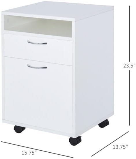 File Cabinet/Storage Cabinet1 Shelf and 2 Drawers-White