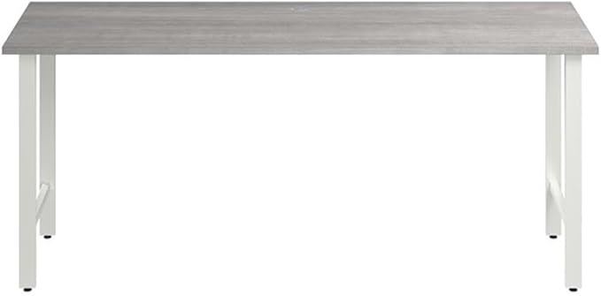 Bush Business Furniture Hustle 72W x 24D Computer Desk with Metal Legs in Platinum Gray/White Modular Office Table for Home and Professional Workspace