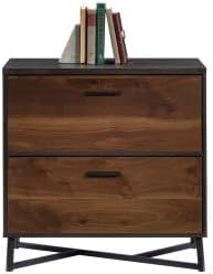 2 Drawer Small File Cabinet with Lock - Modern Farmhouse Under Desk Locking Drawers Storage CabinetOrganizer for Home Office Filing CabinetsDarkWalnut